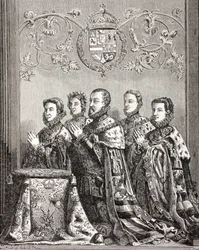 King Philip II of Spain with his three wives, from 